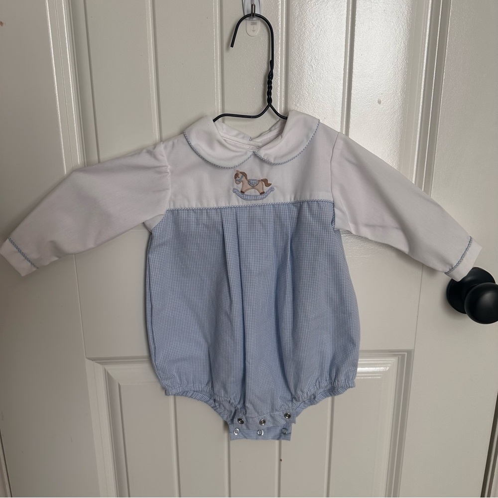 Petit Ami Rocking Horse Collared Romper 6 MONTHS!